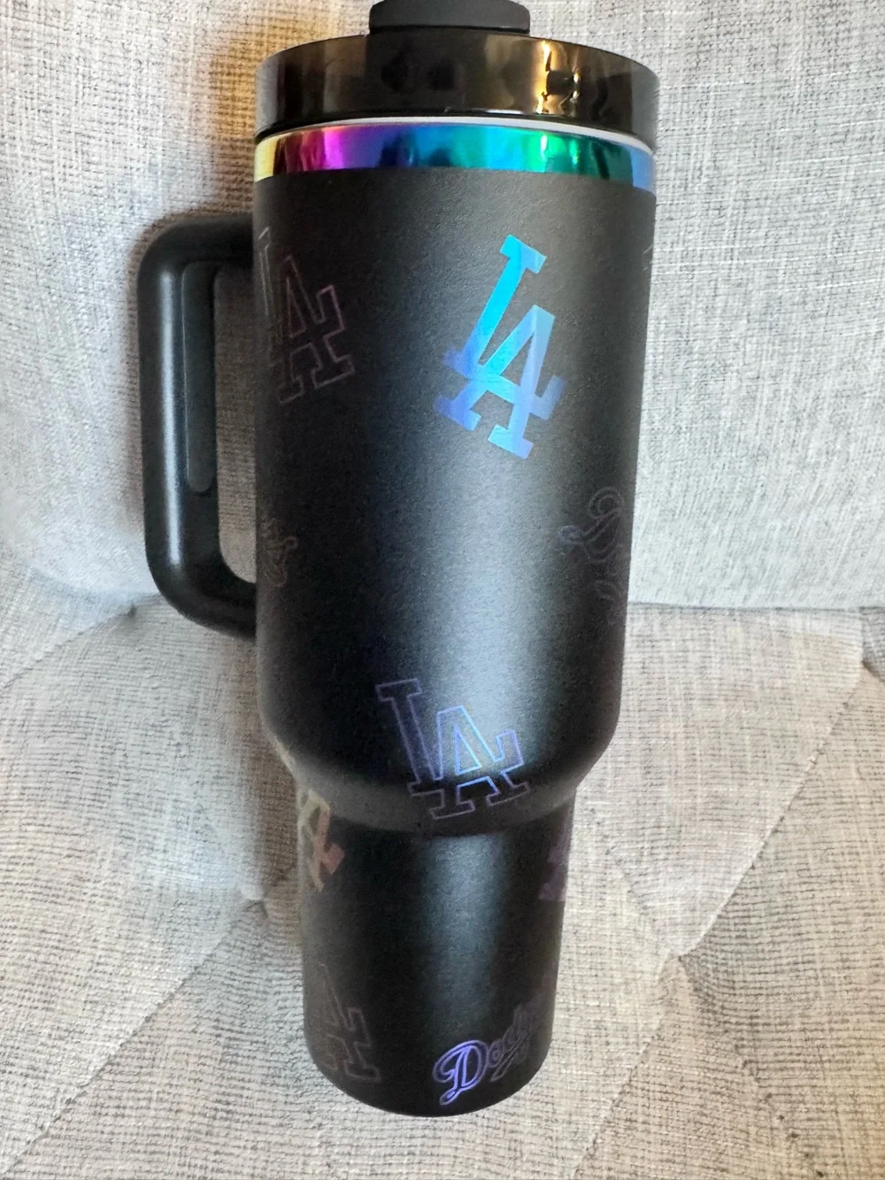 Stanley x LA Dodgers 40 oz Flowstate Quencher H2.O Tumbler Black with Oil Slick - Picture 5 of 14
